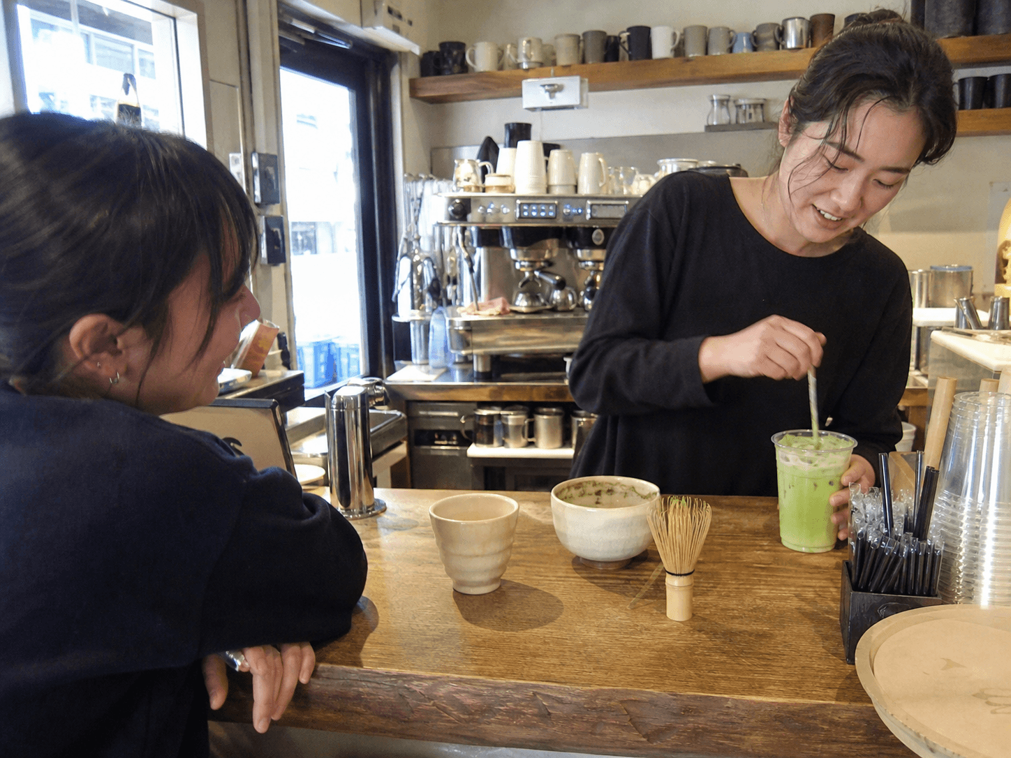 An independent neighborhood coffee and matcha shop